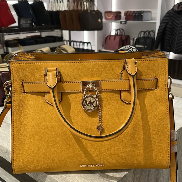 MICHAEL KORS HAMILTON MEDIUM SATCHEL 
 COLOR: GOLDEN ROD
NWT - Picture 10 of 16